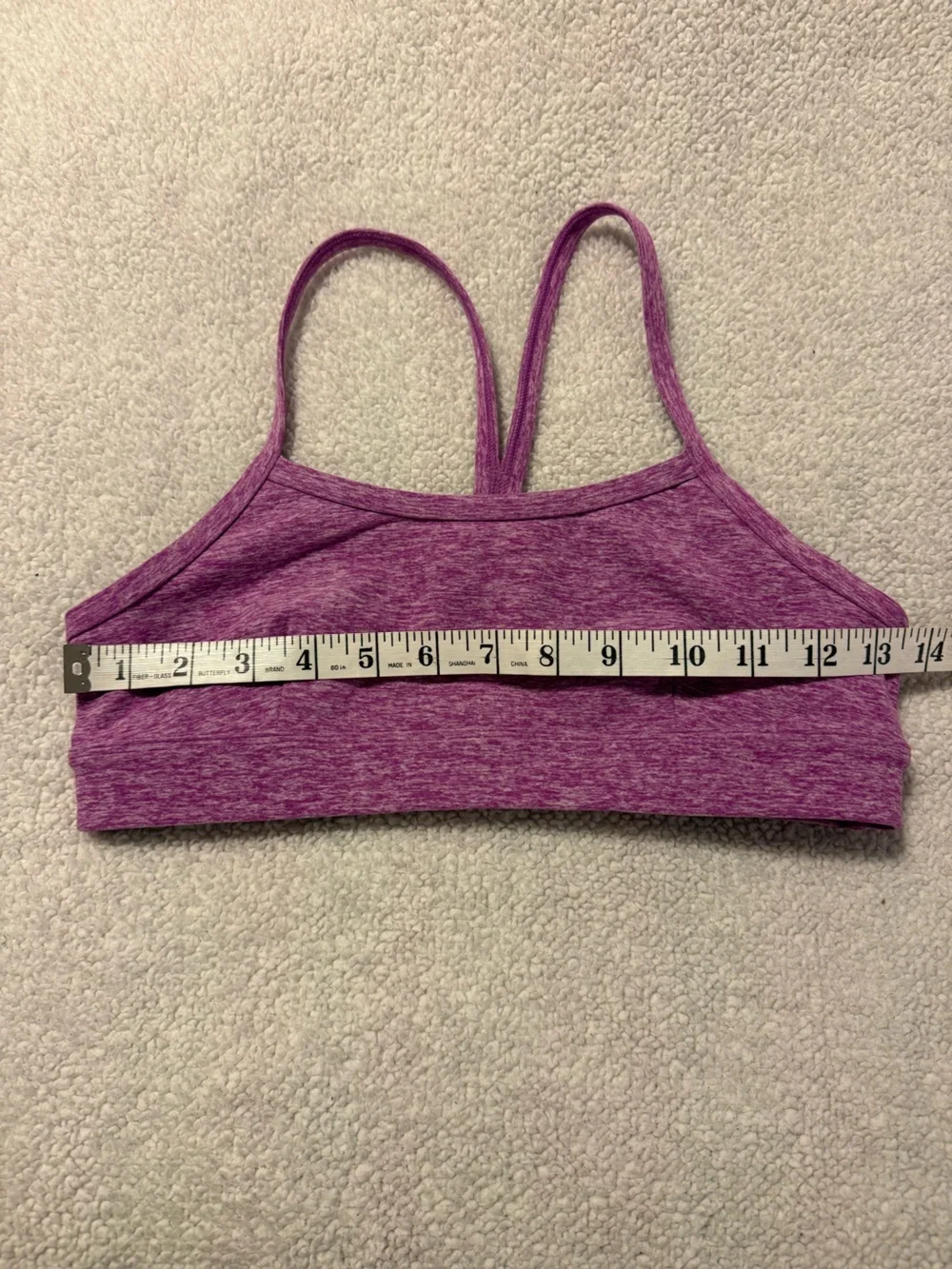 Alo Yoga Alosoft Gratitude Sports Bra Heather Purple Y Back Racerback